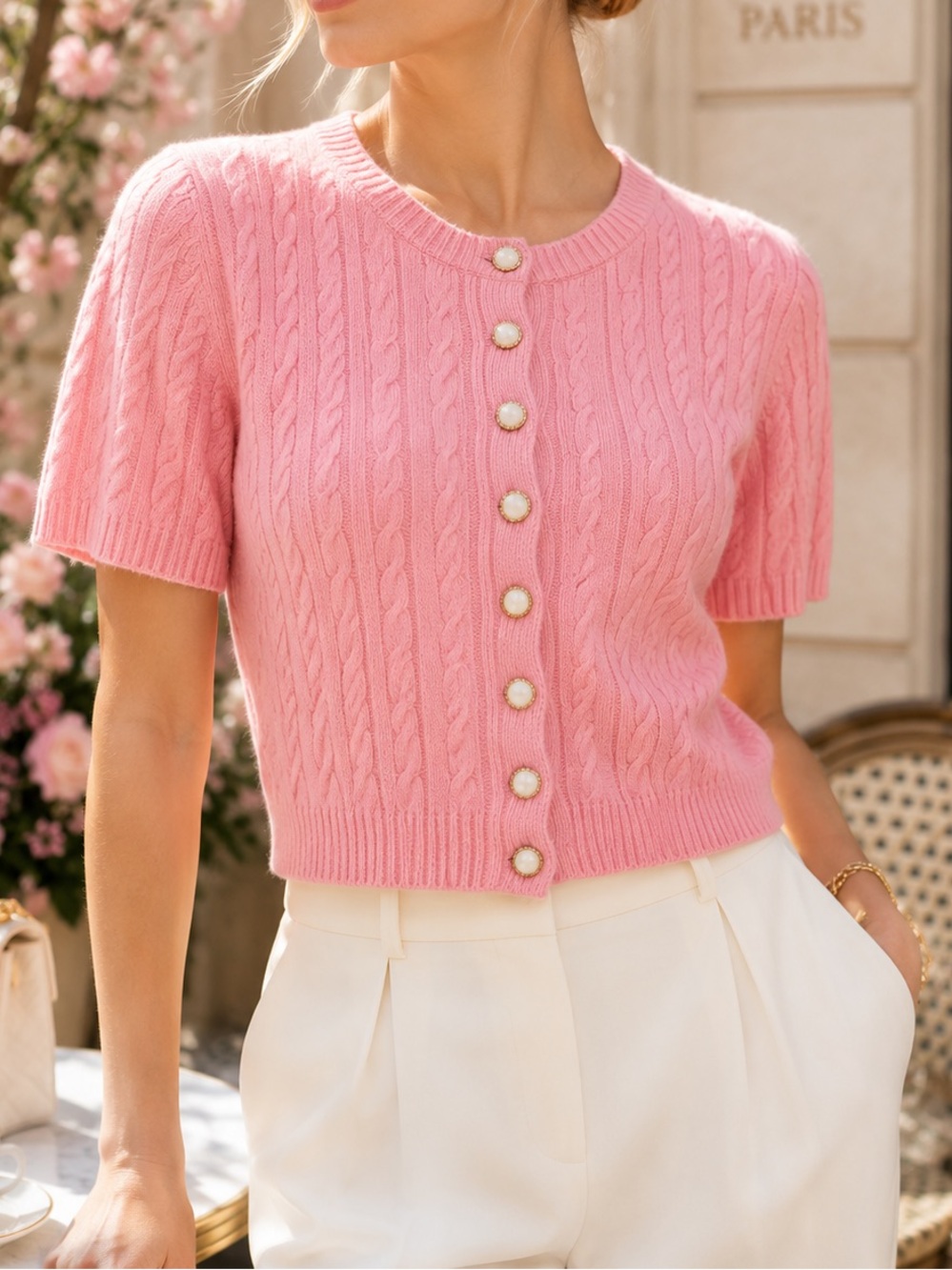 Magaschoni 100% Cashmere Cable Knit Cardigan – New With Tags